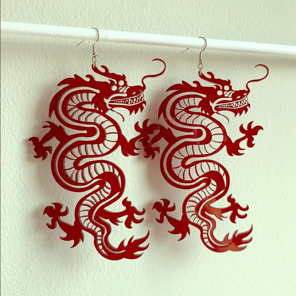 Lasercut Dragon Earrings